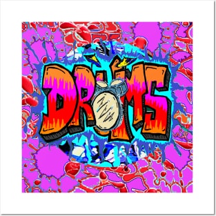 Drums Art Pink Art Posters and Art